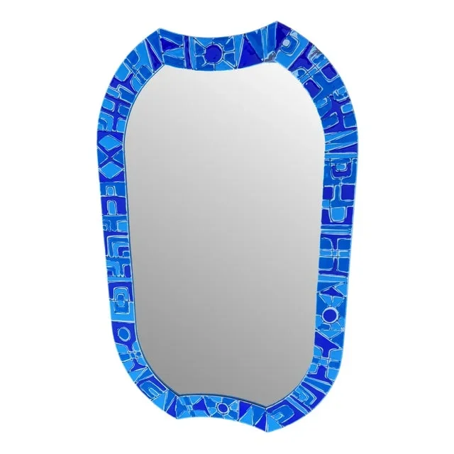 Enamelled Copper Mirror by Siva Poggibonsi, 1950s