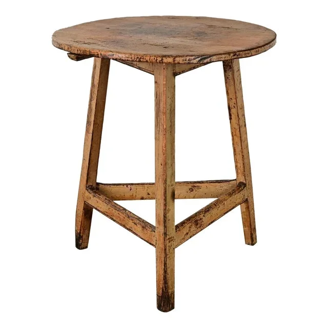 English 19th Century Solid Pine Cricket Table