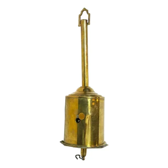 English George Salter & Co. Brass Clockwork Fireplace Roasting Spit (Bottle-Jack)