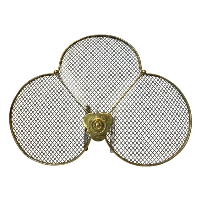English Georgian Brass and Iron Fireplace Spark Guard Hook-on Screen
