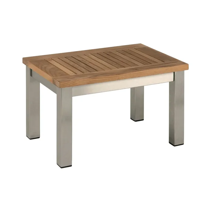 Equinox Rectangular Lounger Side Table – Teak Top