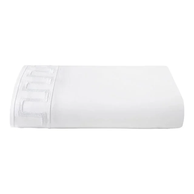 Erin Gates x Kassatex Greek Key Twin Flat Sheet White