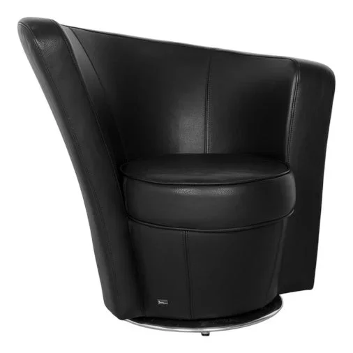 Eves Island Leather Armchair Black from Bretz