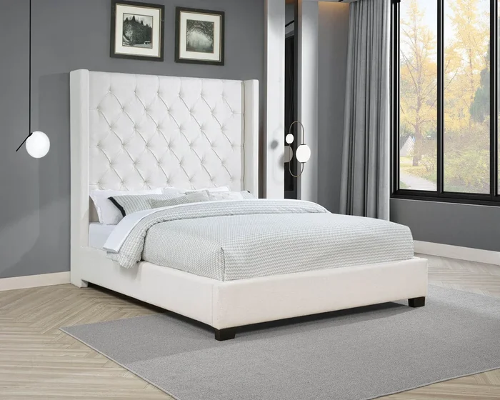 Ezra Beige King Panel Bed