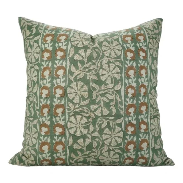 Fabdivine 16×16 Inch Modern Boho Block Print Pillow Cushion Cover, Rudraksh Border