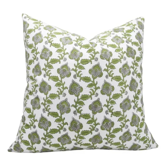 Fabdivine Handmade Block Printed Cushion Cover 12×20 Inch Thick Cotton White-Madhubala