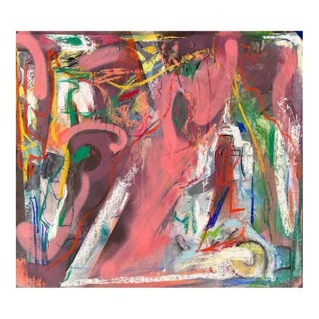 “Famous” Abstract Painting by Erik Sulander on Dacron, 26×24.