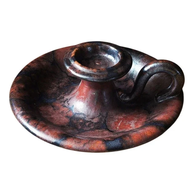 Fat Lava Majolica Candleholder from Karlsruhe, 1970s