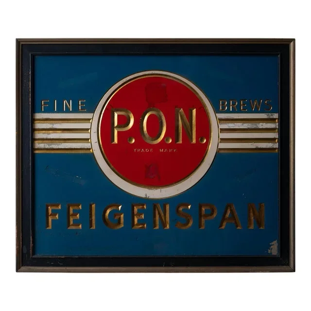 Feigenspan Pride of Newark p.o.n. Beer Advertising Sign, 1930s