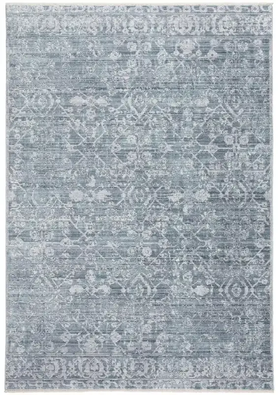 Feizy 3595FBLU Cecily Machine Made Teal / Gray Area Rugs