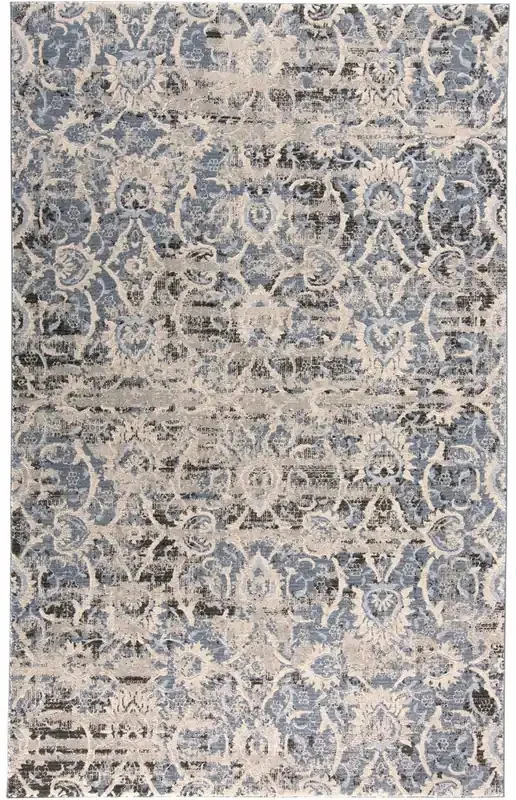 Feizy 3901FBLU Ainsley Machine Made Blue / Gray Area Rugs