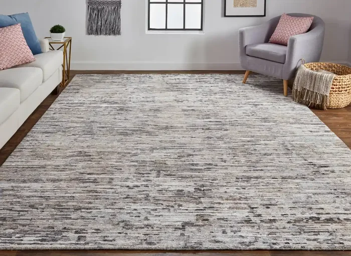 Feizy 6821FGRY Conroe Hand Knotted Gray Area Rugs