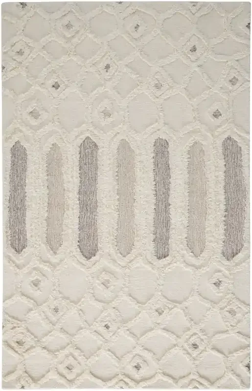 Feizy 8013FIVY Anica Hand Tufted Ivory / Taupe Area Rugs