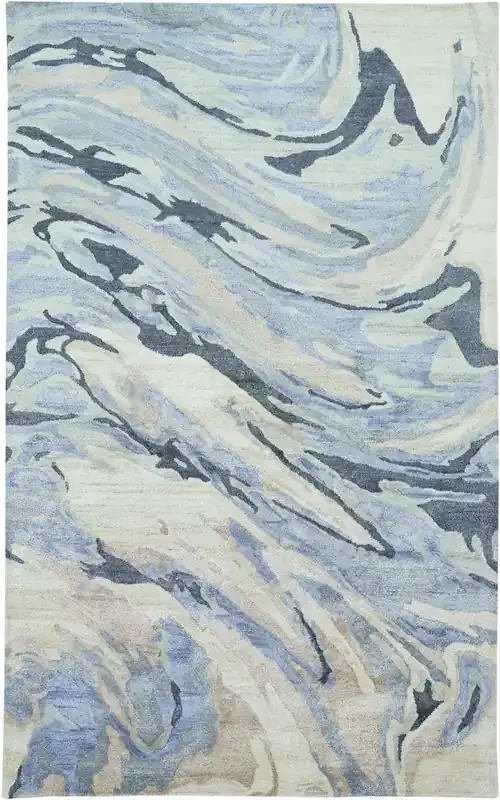 Feizy 8790FBLU Dryden Hand Tufted Blue / Beige Area Rugs