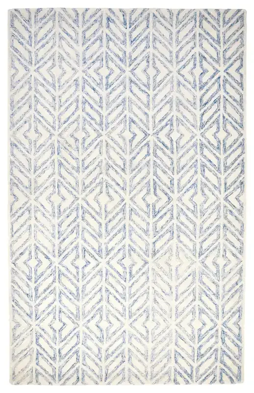 Feizy I8039GRY Dineen Hand Tufted Ivory / Blue Area Rug – 4‘ X 6‘ Rectangle