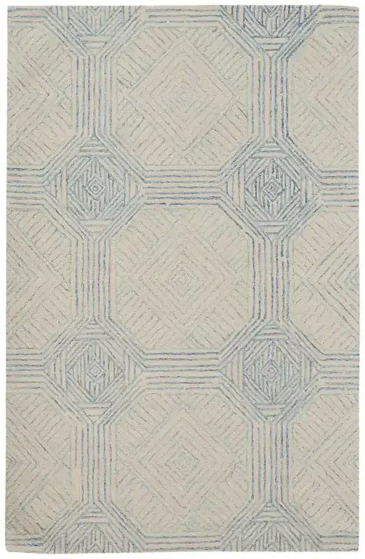 Feizy R8064MLT Helen Hand Tufted Ivory / Blue Area Rugs
