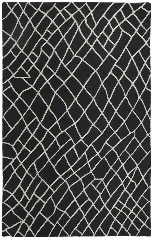 Feizy R8085BLK Lusk Hand Tufted Black / White Area Rugs