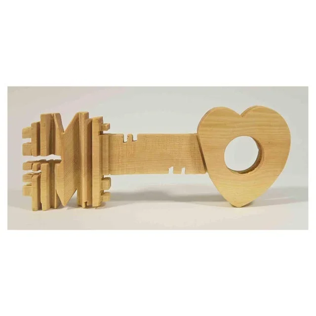Ferdinando Codognotto, The Key to Heart, Wooden Sculpture, 2023