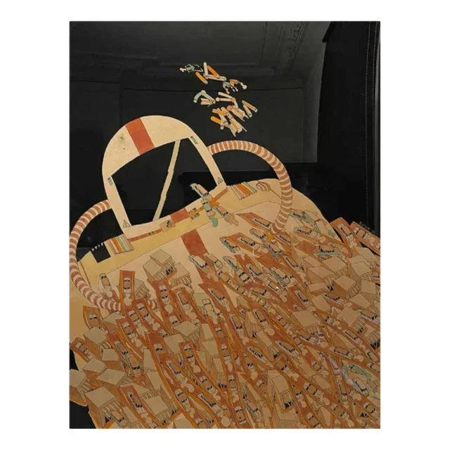 Fernand Flausch, Pop Art Composition, Mixed Media on Paper, 1973