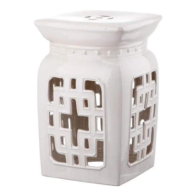 Filigree Garden Stool in Cream
