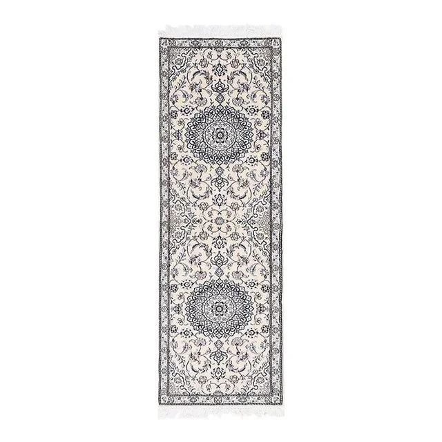 Fine Hand Knotted Persian Silk & Wool Nain Runner