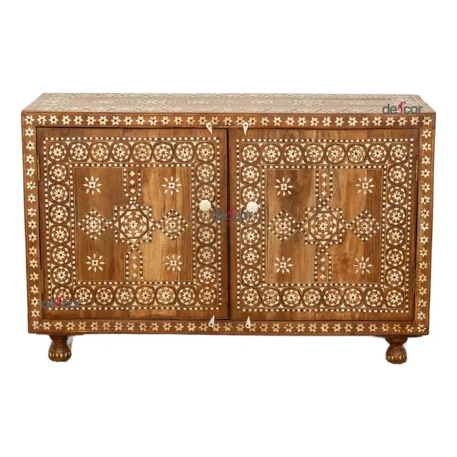 Finely Inlay Marquetry Hispano-Moresque Cabinet