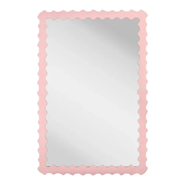 Fleur Home Audubon Bamboo Rectangle Mirror in Authentic Pink, 24×36