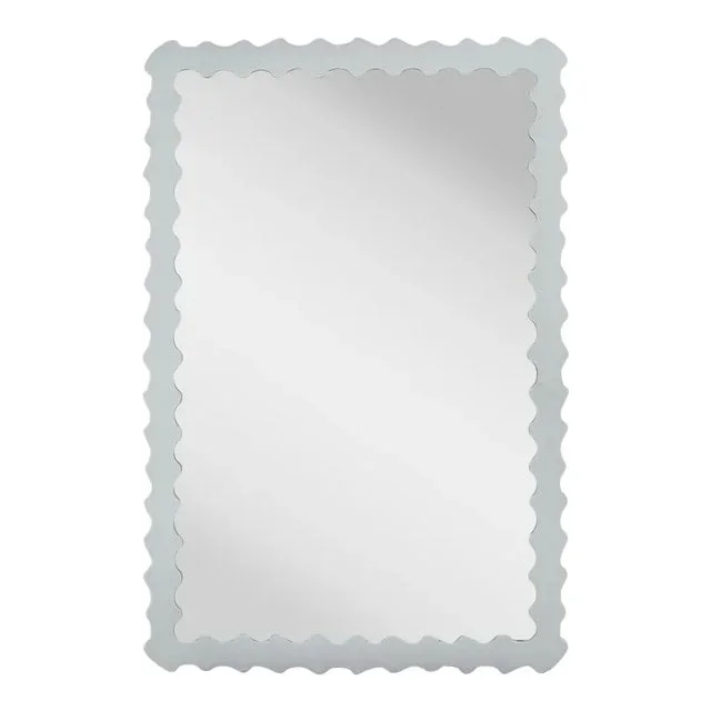 Fleur Home Audubon Bamboo Rectangle Mirror in Pelican Gray, 36×48