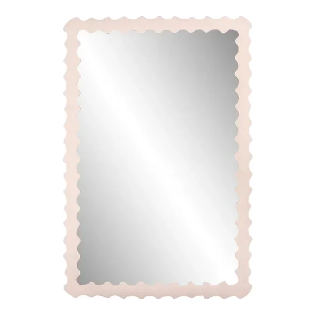 Fleur Home Audubon Bamboo Rectangle Mirror in Pink Ground, 24×36