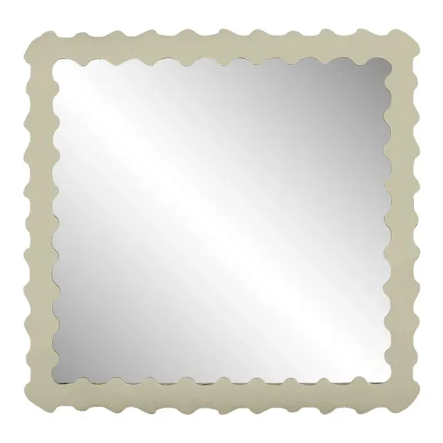 Fleur Home Audubon Bamboo Square Mirror in Cooking Apple Green, 24×24