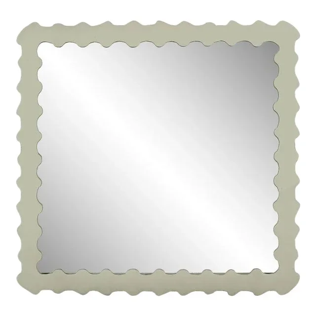 Fleur Home Audubon Bamboo Square Mirror in Mizzle, 36×36