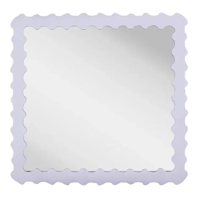 Fleur Home Audubon Bamboo Square Mirror in Spring Iris, 36×36
