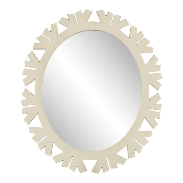 Fleur Home Audubon Bamboo Sticks Oval Mirror in Delaware Putty, 32×37