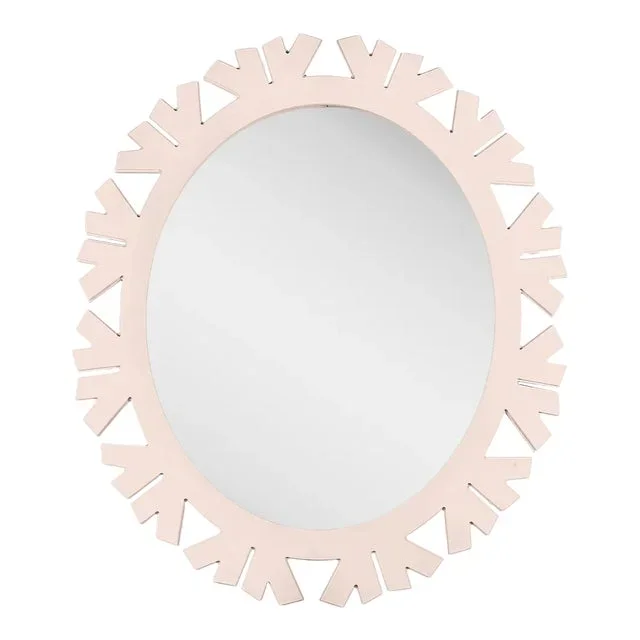 Fleur Home Audubon Bamboo Sticks Oval Mirror in Pink Ground, 22×27