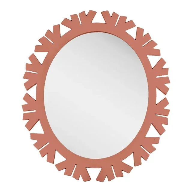 Fleur Home Audubon Bamboo Sticks Oval Mirror in Red Earth, 26×31