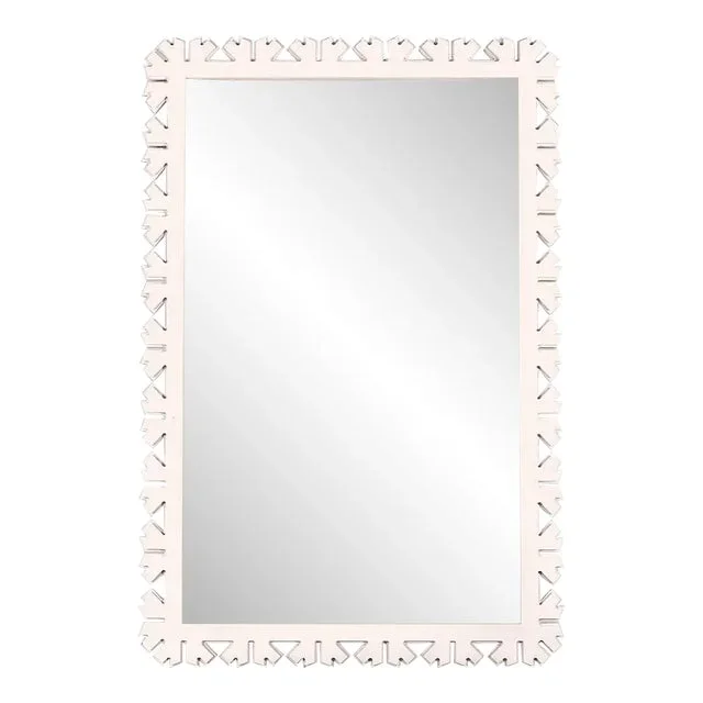 Fleur Home Audubon Bamboo Sticks Rectangle Mirror in Frosted Petal, 31.5×39