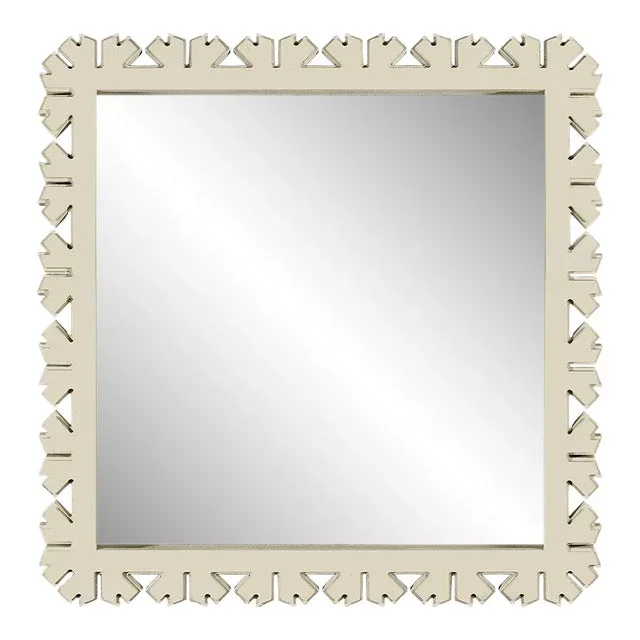 Fleur Home Audubon Bamboo Sticks Square Mirror in Delaware Putty, 50.5×50.5