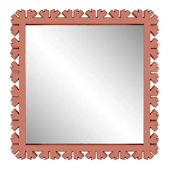 Fleur Home Audubon Bamboo Sticks Square Mirror in Red Earth, 50.5×50.5