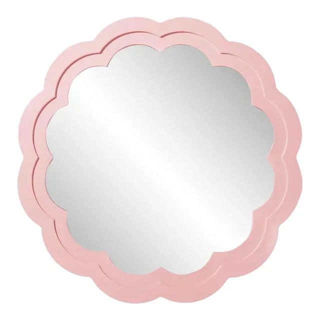 Fleur Home Audubon Peony Circle Mirror in Authentic Pink, 48×48