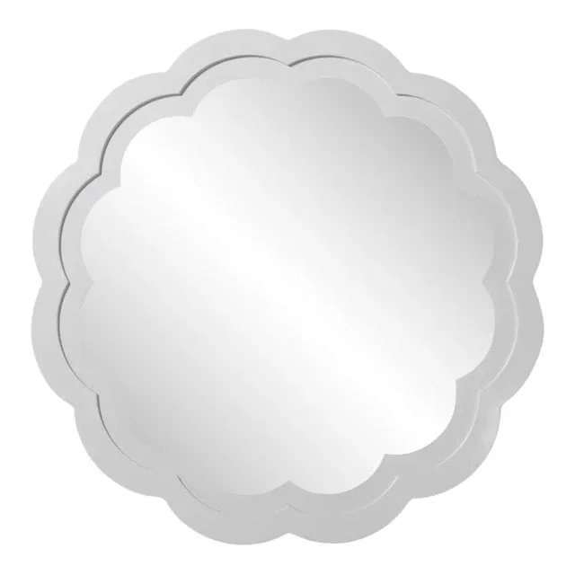 Fleur Home Audubon Peony Circle Mirror in Elephant’s Breath, 24×24