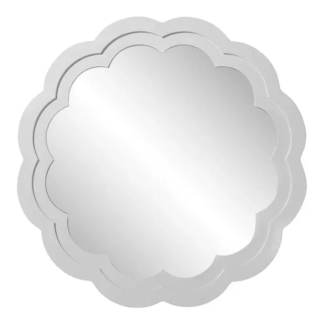 Fleur Home Audubon Peony Circle Mirror in Elephant’s Breath, 36×36