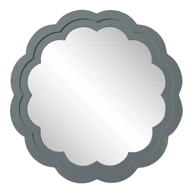 Fleur Home Audubon Peony Circle Mirror in Gunmetal, 30×30