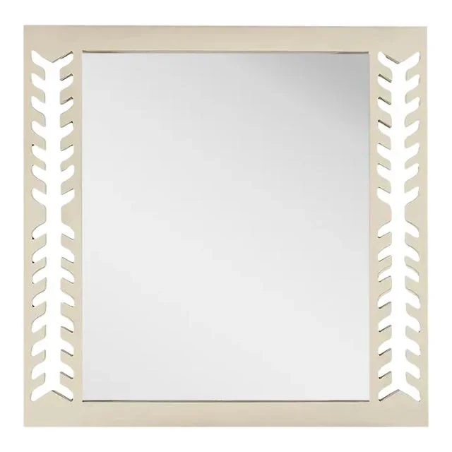 Fleur Home Audubon Spruce Square Mirror in Delaware Putty, 48×48
