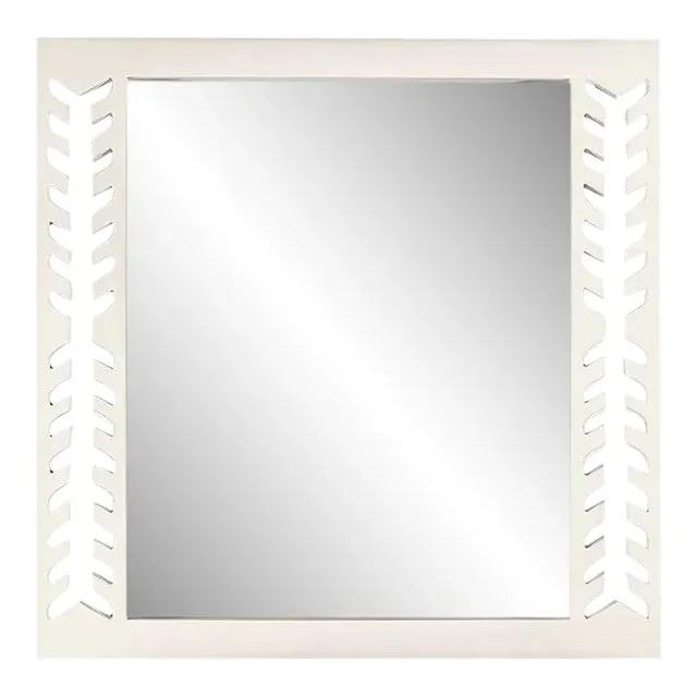 Fleur Home Audubon Spruce Square Mirror in White Dove, 30×30