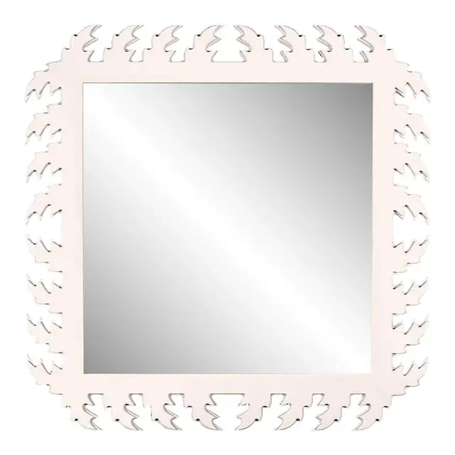 Fleur Home Audubon Square Mirror in Frosted Petal, 33×33