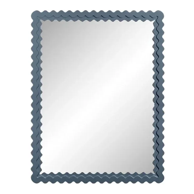 Fleur Home Carnival Chaos Rectangle Mirror in Bachelor Blue, 24×36
