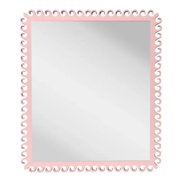 Fleur Home Carnival Gras Rectangle Mirror in Authentic Pink, 38×49