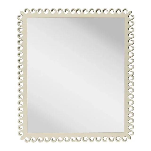 Fleur Home Carnival Gras Rectangle Mirror in Delaware Putty, 38×49