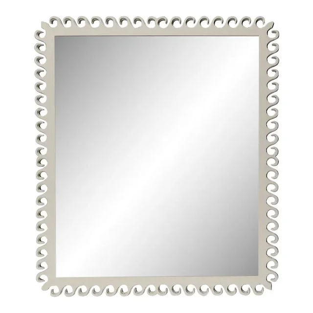Fleur Home Carnival Gras Rectangle Mirror in Useful Gray, 27×38