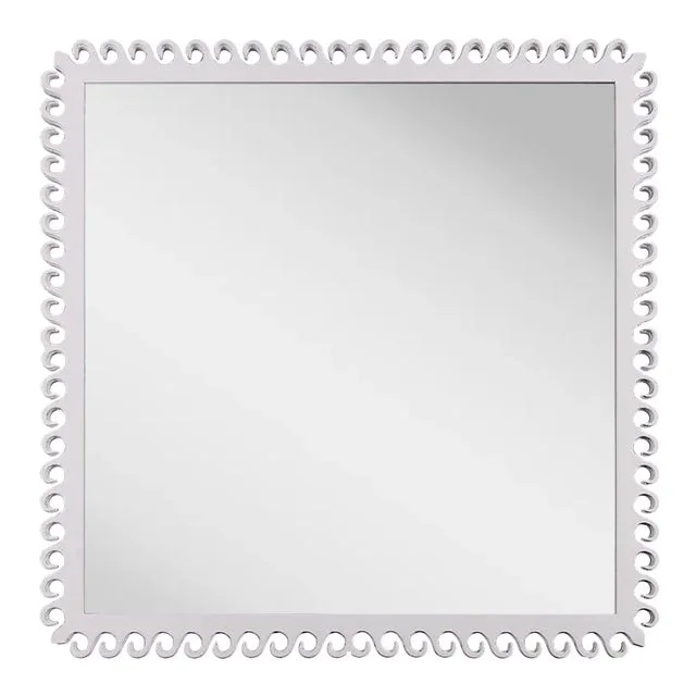 Fleur Home Carnival Gras Square Mirror in Lite Lavender, 38×38